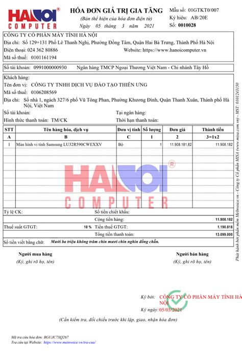 Tạo mới hóa đơn. Hóa Đơn Điện Tử .